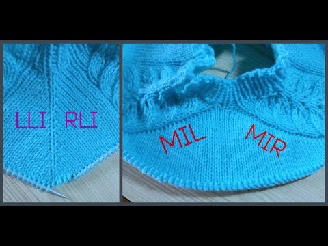 Видео: LLI,RLI,MIL,MIR-прибавки для реглана с наклоном вправо и влево