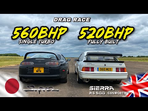 Видео: КУЛЬТОВЫЕ ЛЕГЕНДЫ.. 520-сильный FORD SIERRA RS500 против 560-сильного TOYOTA SUPRA