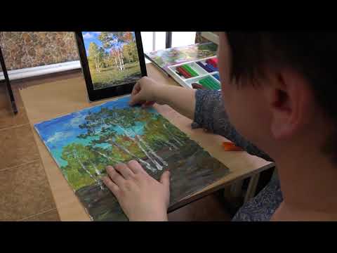 Видео: Мастер-класс «Осенний пейзаж в технике пластилиновая живопись»