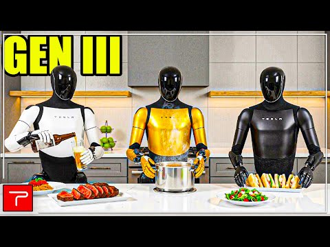 Видео: Tesla Bot Gen 3 теперь делает всё — готовит, убирает, подаёт пиво!