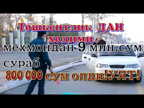 Видео: ТАЪМАГИР ГАИ ХОДИМИ МЕХМОНДАН БАРИБИР ПУЛ ОЛДИ!