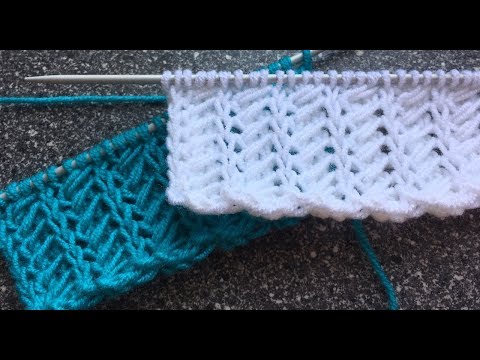 Видео: Простые узоры спицами. Вертикальные дорожки из вытянутых петель.