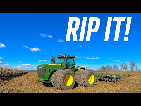Видео: Чизельная вспашка с помощью John Deere 9560r