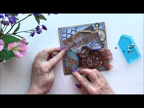 Видео: Уроки для новичков желающих учиться делать открытки № 11открытка из остатков вырубки