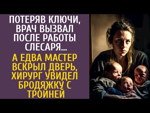 Видео: Потеряв ключи от дома, хирург вызвал мастера… А едва слесарь вскрыл дверь, увидел бродяжку с тройней