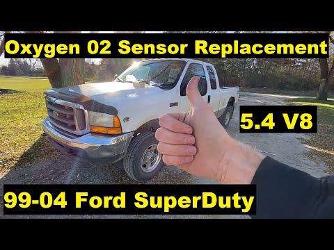 Видео: Замена датчиков кислорода O2 Ford Super Duty F250 F350 99 00 01 02 03 04 1999 2000 2001 2002 2003...