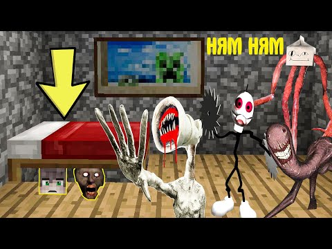 Видео: СПРЯТАЛИСЬ ПОД КРОВАТЬЮ ОТ ВСЕХ МОНСТРОВ SCP В МАЙНКРАФТ | БАБКА ГРЕННИ MINECRAFT GRANNY
