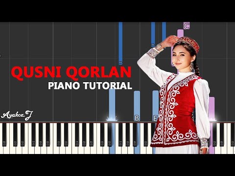 Видео: Құсни Қорлан на Пианино / Ноты / Текст PIANO TUTORIAL