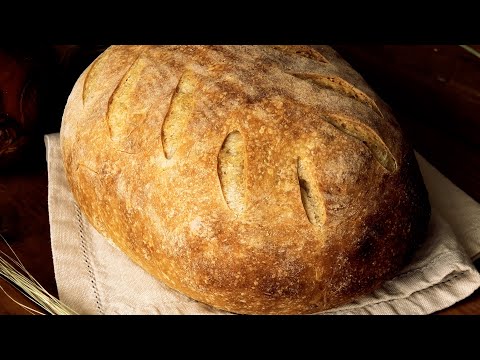 Видео: Домашний ХЛЕБ *Деревенский* на пшеничной закваске//Homemade BREAD *Rustic * with wheat sourdough