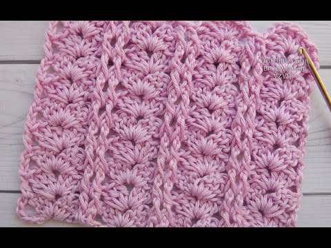 Видео: Простой узор крючком. Подробный МК для начинающих Урок 255  Simple crochet pattern. MK for beginners