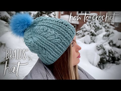 Видео: ВЯЖЕМ КЛАССНУЮ ШАПКУ С КОСАМИ КРЮЧКОМ! 👌 / HOW TO CROCHET “BRAIDS” HAT