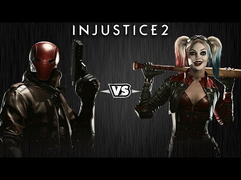 Видео: Injustice 2 - Красный Колпак против Харли Квинн - Intros & Clashes (rus)