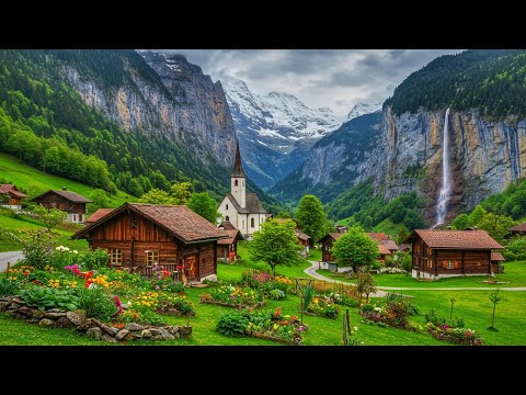 Видео: Сельская местность Швейцарии - Лаутербруннен, самая красивая швейцарская деревня - сказочная деревня