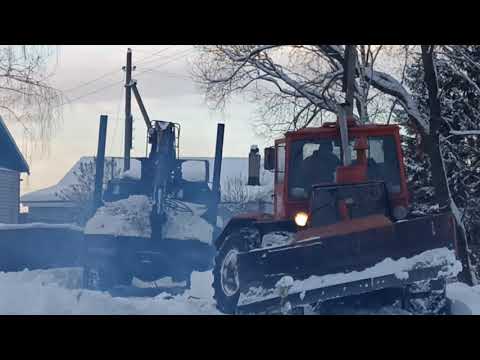 Видео: #т150 #застрял #зима #снег