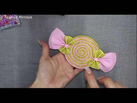 Видео: DIY. Сладость на праздник. Ободок "КОНФЕТКА" из глиттерного фоамирана и фатина.  "Сand headbande".