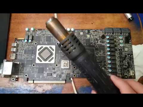 Видео: Замена GPU на прожекторе с феном