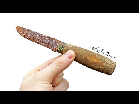 Видео: Реставрация старого ножа со сломанным кончиком - KKS Tinn Реставрация