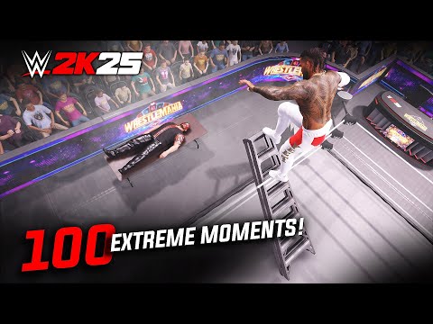 Видео: WWE 2K25: 100 ЛУЧШИХ экстремальных моментов!