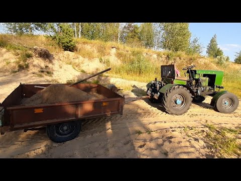 Видео: Возим песок на самодельном тракторе