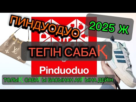 Видео: ПИНДУОДУО ТЕГІН ТОЛЫҚ САБАҚ 2025 ж. ПИНДУОДУО  БАСЫНАН АЯҒЫНА ДЕЙІН.  САБАҒЫ #пиндуодуо #тегінсабак