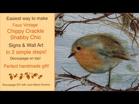 Видео: Эффекты краски «трещины» и «щербины» | ЛЕГКИЙ декор в стиле «потертый» с клеем | ДЕКУПАЖ сверху
