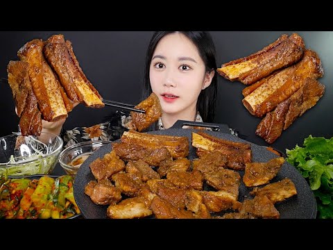Видео: МУКБАНГ Свиные Ребрышки По-Корейски🍖 *Корейское Барбекю Галби | MUKBANG | АСМР | EATING SOUND