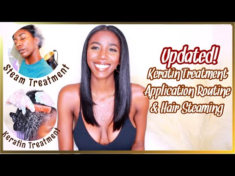 Видео: Нанесение кератинового выпрямления на натуральные волосы + обработка паром с увлажнением | Simply...