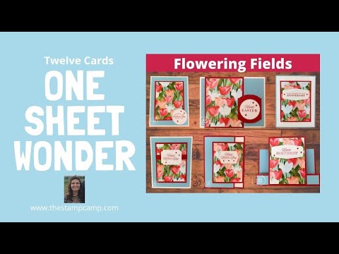 Видео: 🔴Двенадцать карточек «Цветущие поля» на одном листе