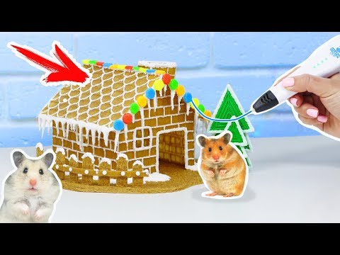Видео: НОВЫЙ ДОМ ДЛЯ ХОМЯКА 🐹 РИСУЮ 3D РУЧКОЙ  ПРЯНИЧНЫЙ ДОМИК | МУЛЬТФИЛЬМ С ХОМЯКАМИ