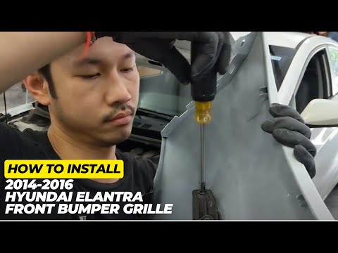 Видео: Установка решетки переднего бампера Hyundai Elantra 2014-2016, часть 2/3