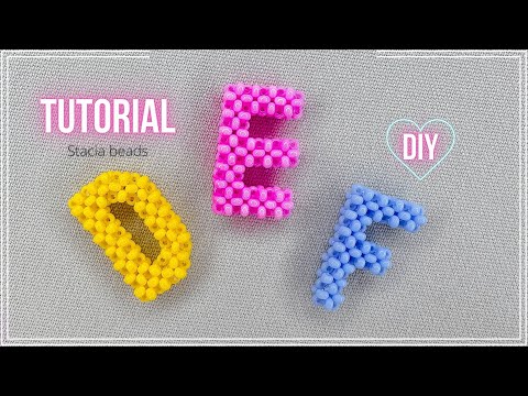 Видео: Буквы D , E , F из бисера. Английский алфавит в технике крестик