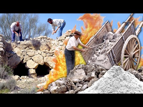Видео: Гипс. Обжиг гипсовых камней в старинных печах, построенных вручную в горах