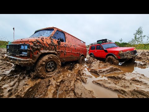 Видео: НЕ СПОРЬ С НИВОЙ 4х4! ... Такого Микроавтобус Chevy VAN G20 не ожидал на бездорожье ... RC OFFroad