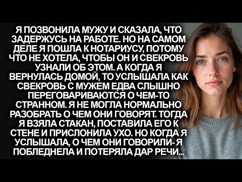 Видео: После возвращения от нотариуса, я подслушала о чем переговариваются муж и свекровь и просто обомлела