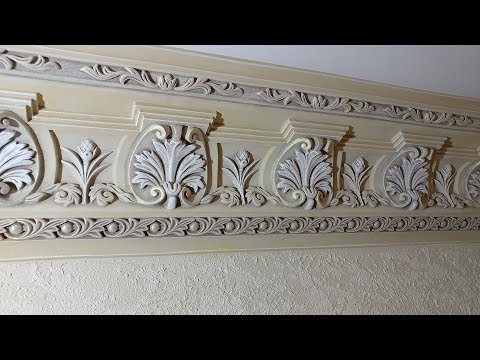 Видео: Технология покраски карниза из гипса