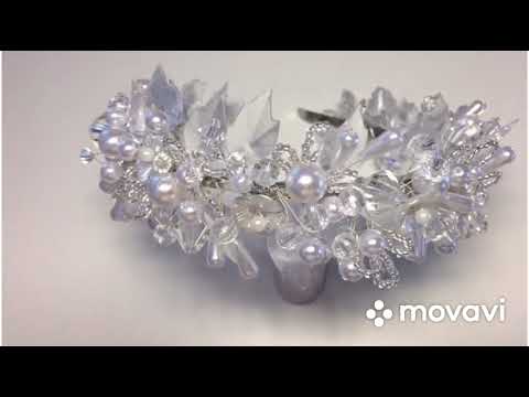 Видео: МК Свадебный ободок из бисера и бусин 😍😍😍.  DIY  Bridal hair accessories  🥰🥰🥰 Diadema de boda