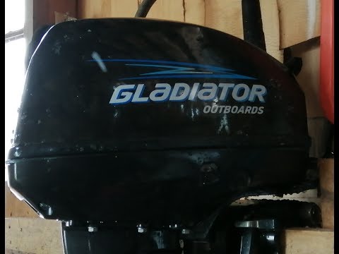 Видео: Мотор Гладиатор. Gladiator G 9.9 fhs 2х тактный. Покупка. Первый спуск на воду! Обкатка!