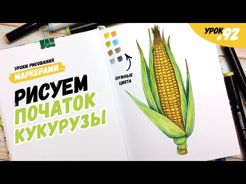 Видео: Как нарисовать кукурузу? / Видео-урок по рисованию маркерами #92