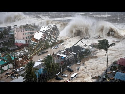 Видео: Массовая эвакуация на Филиппинах! Тайфун со скоростью ветра 205 км/ч принёс сильное наводнение.