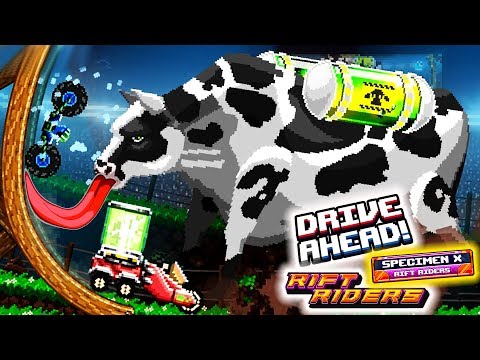 Видео: Drive Ahead - Вымянной ХАОС в Rift Riders прохождение игры. Битва против ОГРОМНОЙ КОРОВЫ во прикол