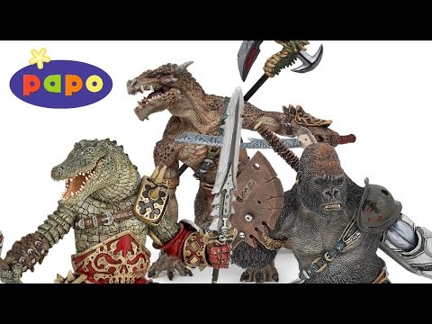 Видео: Papo Fantasy: Воин-дракон, воин-крокодил, воин-горилла