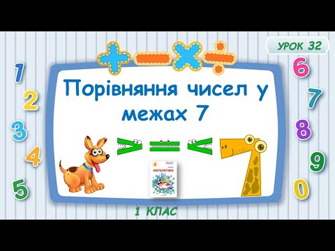 Видео: Порівняння чисел у межах 7