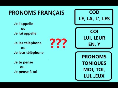 Видео: Tout sur les pronoms français en 25 minutes. Все о французских местоимениях за 25 минут.