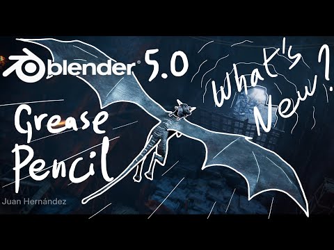 Видео: Blender 5.0 Grease Pencil добавляет инструмент «Перо», размытие движения и многое другое