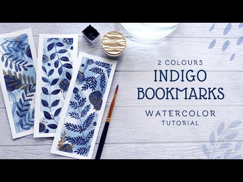 Видео: Акварельные закладки Indigo всего с 2 цветами для начинающих