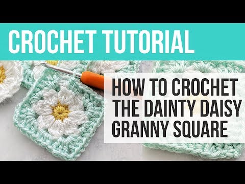 Видео: Как связать крючком изящный бабушкин квадрат с ромашками | Простой урок по созданию цветочных мот...