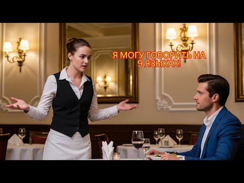 Видео: «Я говорю на 9 языках!» — гордо заявила официантка. Миллионер рассмеялся… пока не понял правду!