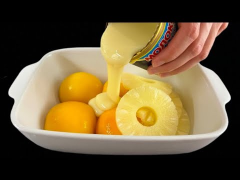 Видео: Идеальное сочетание: персик, ананас и сгущенное молоко.