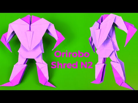 Видео: Видеоурок по оригами 🟩 Orirobo Shred N2 🟩 Делаем робота из одной бумаги