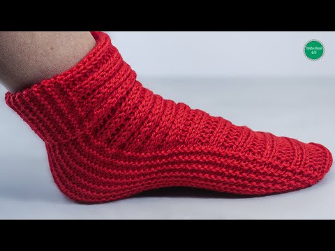 Видео: Как легко связать носок спицами для начинающих. Завершить шаг за шагом